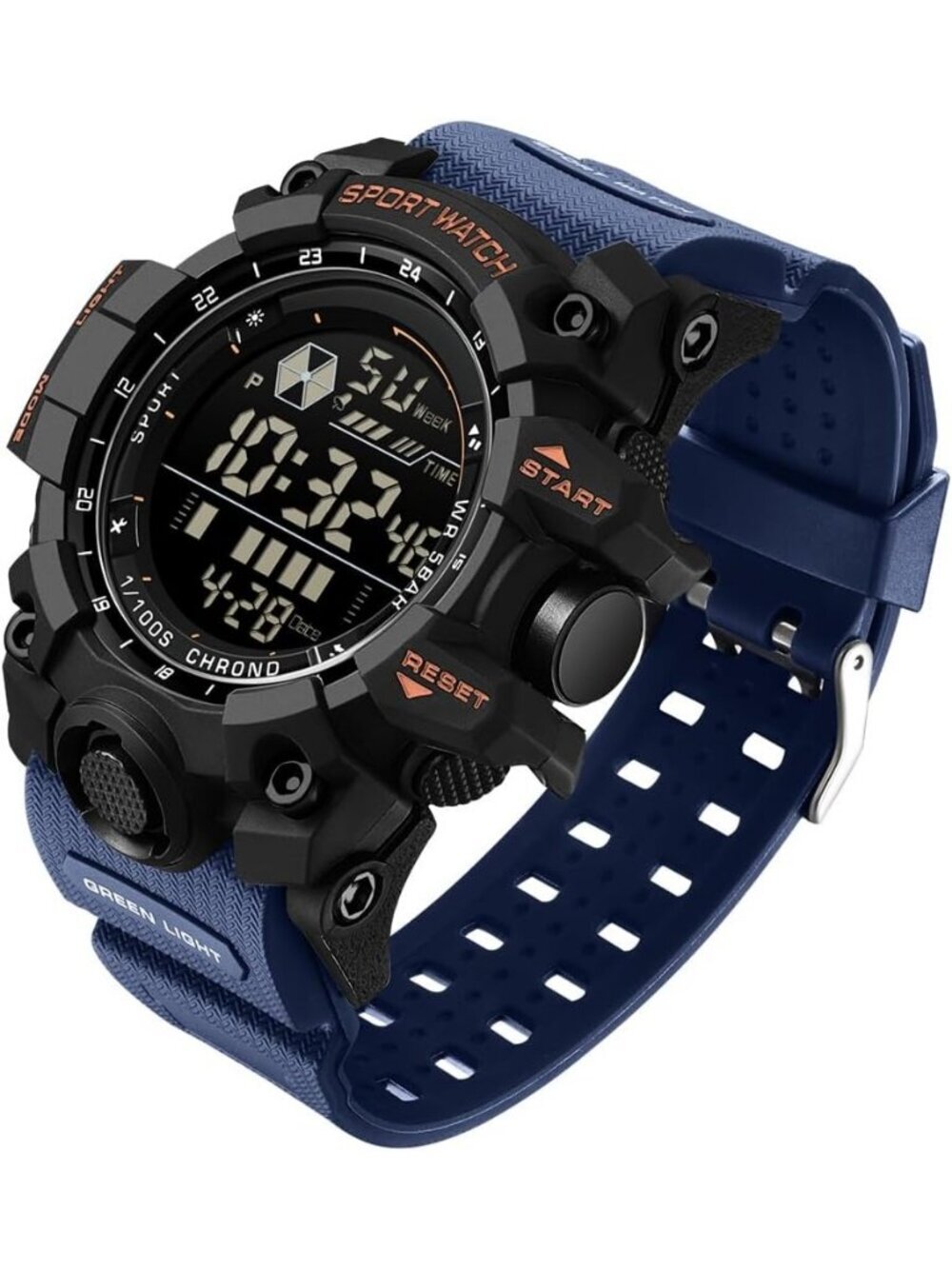 Men's Blue Analog Quartz Electronic Military Multifunction LED Digital Watch